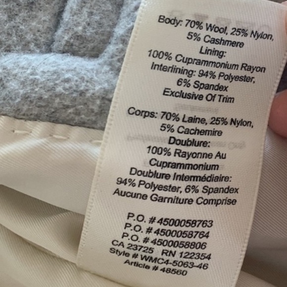 Wilfred Gray Wool Cashmere Blend Coat Women’s Elegant Classic Jacket Size Small - Picture 15 of 15